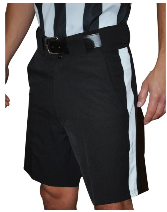 FBS181 - Smitty Premium Knit Polyester Football Shorts with Non-Slip Silicone Gripper Waistband - 1 1/4" White Stripe